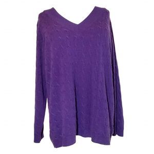 Bundle 5 for $5 - DENIM 24/7 PURPLE SWEATER 1X